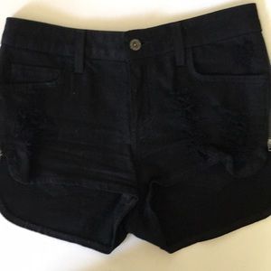 Carmar Black Denim Side Zippers Shorts